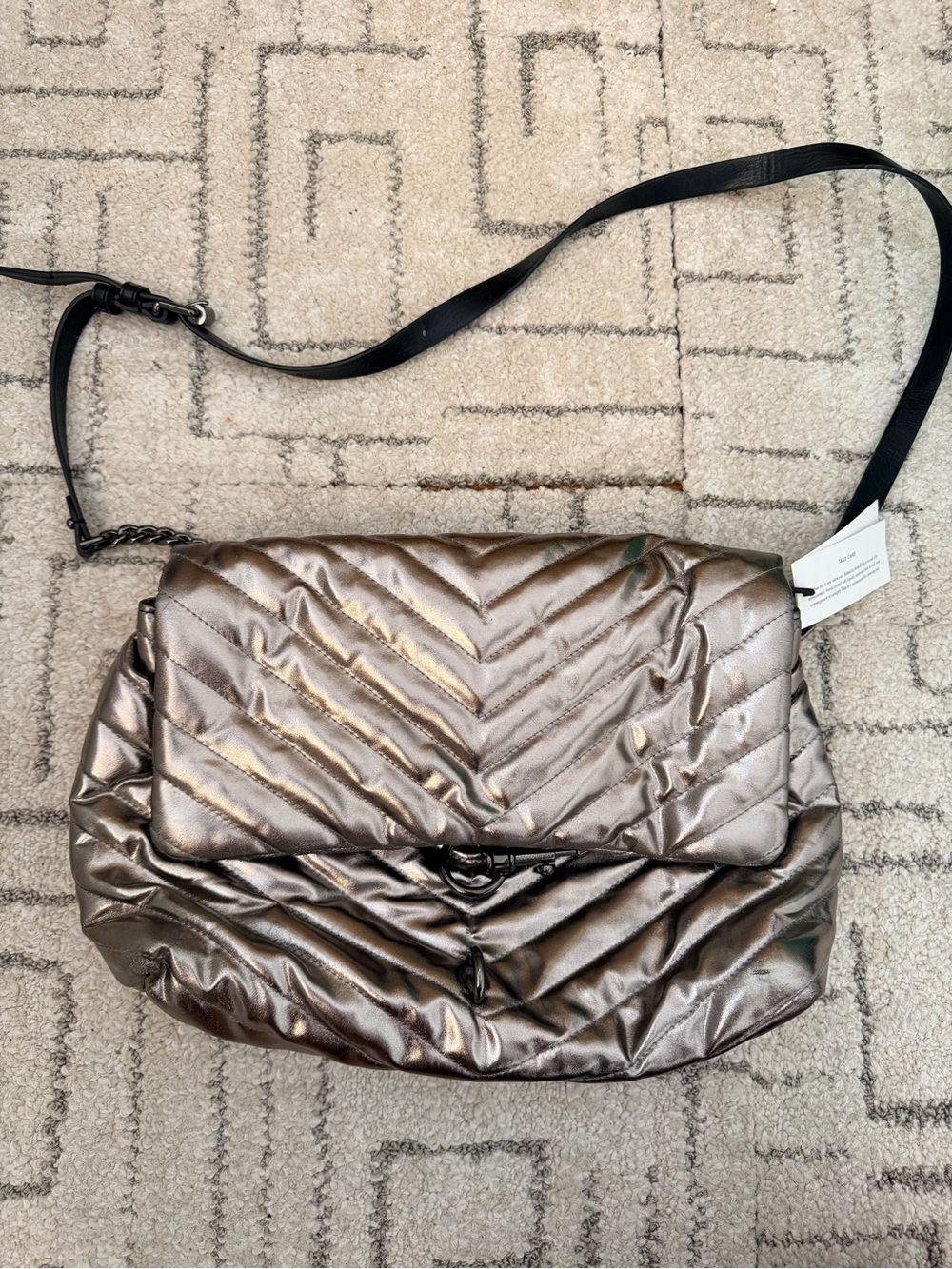 Rebecca Minkoff Edie Nylon Jumbo Flap Shoulder Bag – Gunmetal – NWT